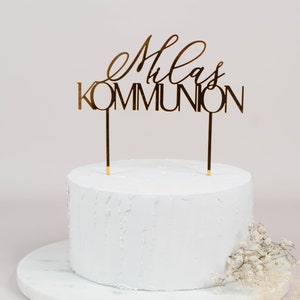 Caketopper mirror acrylic gold communion personalized, cake topper holy communion, cake topper, cake topper image 3