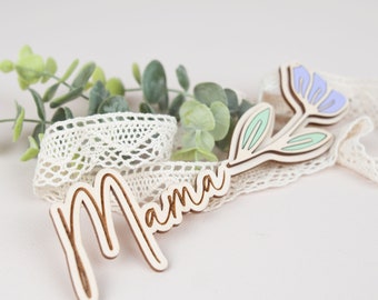 Fleur en bois Fête des Mères, Cadeau Fête des Mères Maman, Mamie Fête des Mères