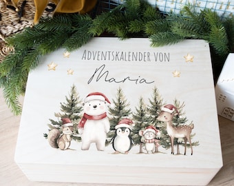 Personalized Advent box, Advent calendar for children, Advent calendar to fill, Advent box, wooden box Christmas gift