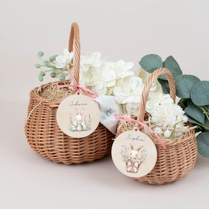Personalized Easter basket, Easter basket with name tag, wicker basket, Easter basket, Easter nest, Easter basket for children