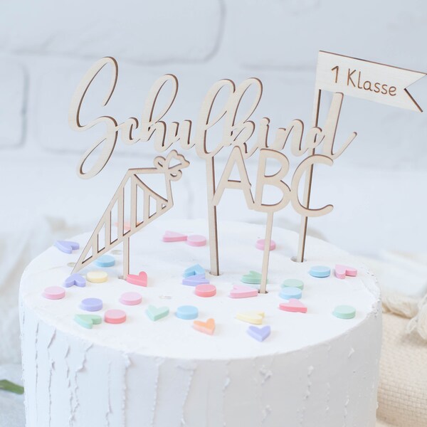 Cake Topper Set Einschulung, Schulkind,  Tortenstecker,  , Cake Topper , Kuchentopper