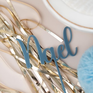 Topper per torta con nome, Topper per torta in acrilico pastello, Topper per torta in blu marino, Battesimo per cake topper, Compleanno per cake topper, Primo compleanno