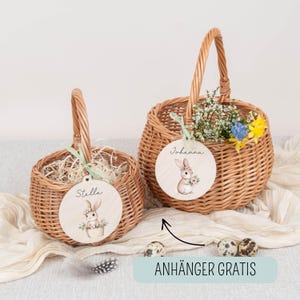 Osterkorbchen mit Anhänger  Osterkorb für Kinder, Weidenkorb, Osterkorb personalisiert, Ostergeschenk Baby, Osternest mit Anhänger