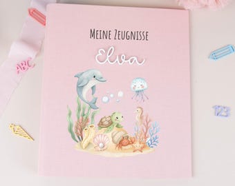 Personalized horse-themed report card folder, wooden report card folder, for girls starting school, back-to-school gift, ring binder with horse design for girls