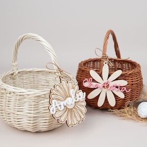 Osterkorb personalisiert  , Osterkörbchen, Osterkörbchen für Kinder, Weidenkorb, Ostergeschenk Osternest , Blumenmädchen , Osteranhänger
