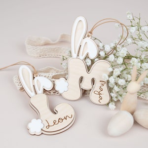 Anhänger Osterhase , Osterkorb Anhänger , Osteranhänger, Personalisierte Osterdeko , Ostergeschenke, Osternest , Anhänger Ostern mit Name zdjęcie 2