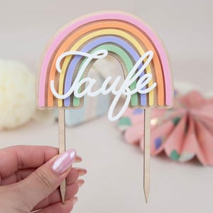 Caketopper rainbow baptism acrylic, cake topper baptism, cake topper, cake topper, table decoration baptism image 2