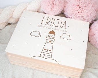 Caja de recuerdos para bebé, caja de recuerdos para regalo de nacimiento, caja de recuerdos para bebé, regalo de bautizo, regalo personalizado con nombre