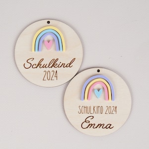 Personalisierte Schultütenanhänger Regenbogen , Schultüte, Geschenkanhänger, Einschulung Geschenk 1. Variant