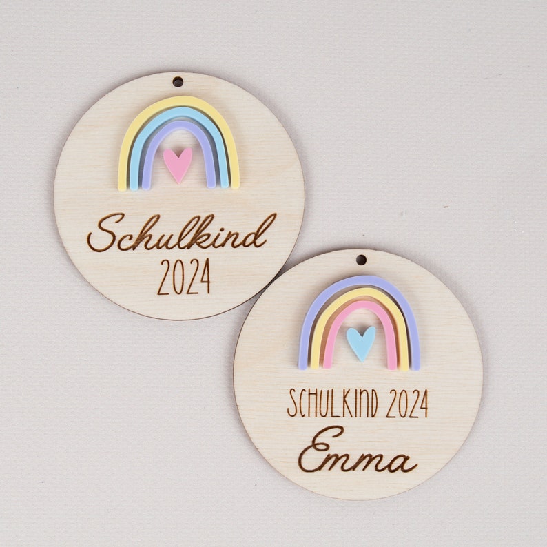 Personalized school cone tags rainbow, school cone, gift tags, school enrollment gift 1. Variant