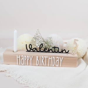 Birthday board Happy Birthday - your desired color, birthday plate, birthday wreath, table decoration birthday, birthday bar with name