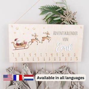 Personalized Advent calendar DIY, Advent calendar to fill, Advent calendar for children, Advent calendar made of wood, countdown calendar