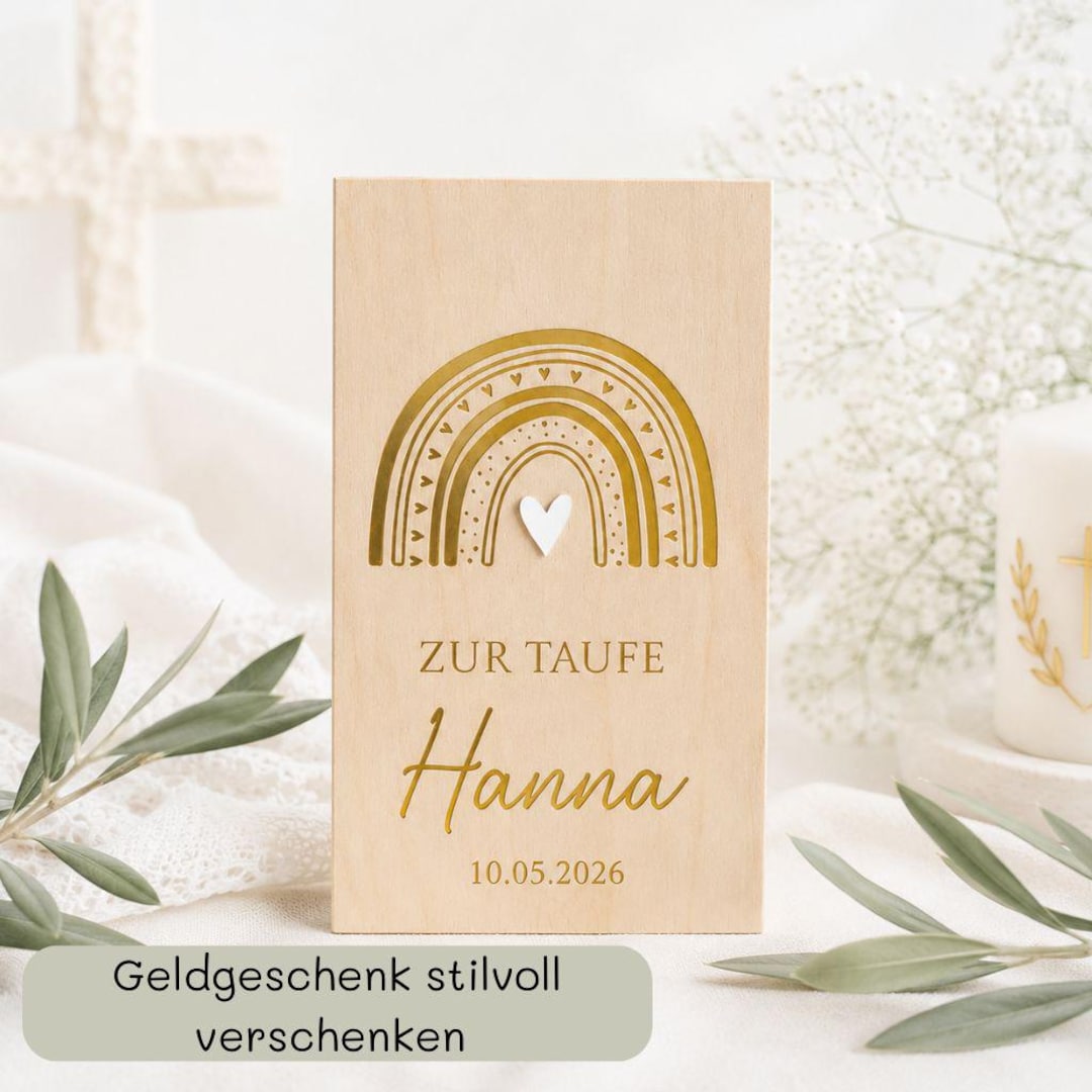 Religious Money Box Personalized Money Gift Box for First Communion, Wooden Box With ...