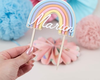 Personalized Cake Topper Rainbow, Acrylic Cake Topper, Colorful Cake Topper, Cake Topper,