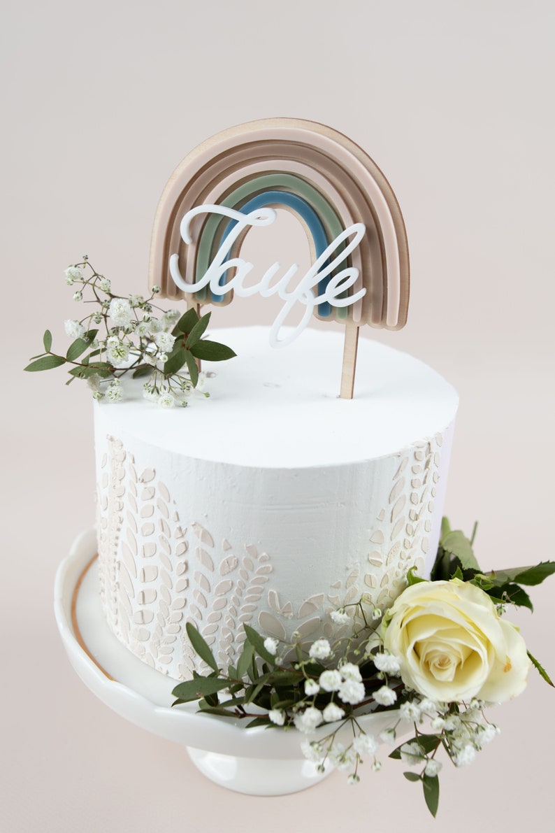 Caketopper rainbow baptism acrylic, cake topper baptism, cake topper, cake topper, table decoration baptism image 9