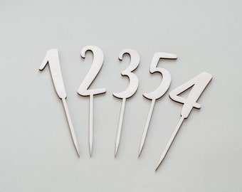 Numeri per decorazioni per torte, decorazioni per torte, numeri in legno per compleanno, numeri per candele di compleanno