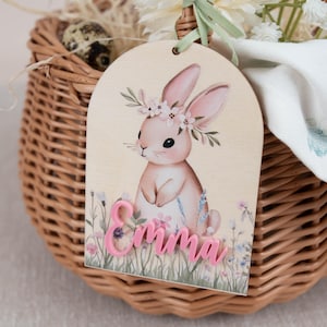 Personalisierter Osteranhänger mit Namen, Osterkorb Anhänger,  Osterdeko, Osterhase , Ostergeschenk , Osternest, Osterdeko, Geschenkanhänger