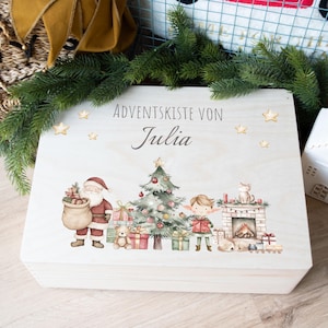 Scatola dell'Avvento personalizzata, Calendario dell'Avvento per bambini, Calendario dell'Avvento da riempire, Scatola dell'Avvento, Scatola in legno regalo di Natale