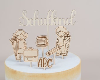 Cake Topper Set Einschulung, Schulkind,  Tortenstecker,  Cake Topper , Kuchentopper