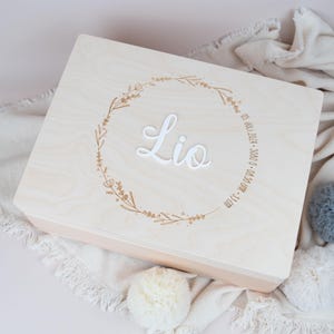 Caja de madera personalizada para nacimiento, caja de recuerdos bebé niño, caja de recuerdos con nombre, regalo de bautizo bebé, regalo bebé niña