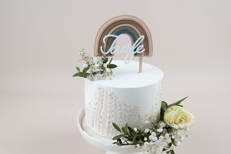 Caketopper rainbow baptism acrylic, cake topper baptism, cake topper, cake topper, table decoration baptism image 4