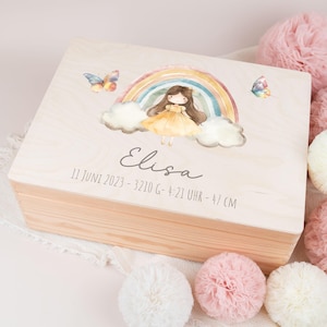 Memory box baby princess, gift birth rainbow, memory box baby christening gift, personalized gift with name