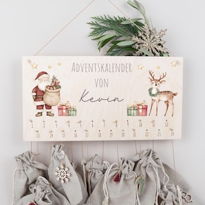 Advent calendar with name, Advent calendar to fill, Advent calendar for children, Advent calendar made of wood, Countdown calendar DIY