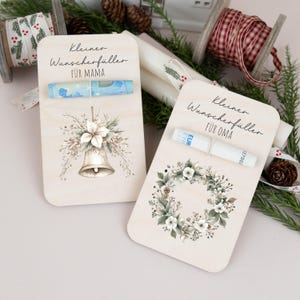 Geldgeschenk  Wunscherfüller personalisiert, Geld Geschenk Weihnachten Kinder  , Weihnachtsgeschenk  Mama  Holz Geschenkverpackung mit Namen