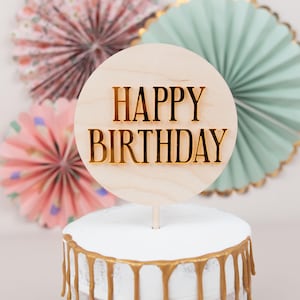 Cake Topper Happy Birthday Gold Cake Topper 18th Birthday, Cake Topper 40th Birthday