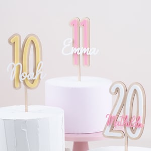 Topper per torta con nome, topper per torta colorato, acrilico pastello, topper per torta, topper per torta, decorazione torta, torta di compleanno ragazza ragazzo