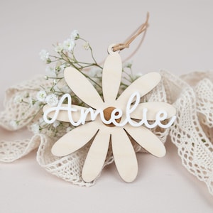 Pendentif nom, pendentif panier de Pâques, pendentif de Pâques, décoration de Pâques personnalisée, cadeaux de Pâques, nid de Pâques, pendentif fleur avec nom