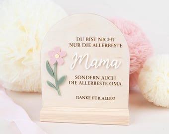 Mother's Day gift for mom & grandma, wooden sign for Mother's Day, gift for mom, wooden sign with acrylic flower, gift for grandma