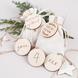 Advent calendar numbers, Advent calendar number pendants, Advent calendar number pendants 1-24