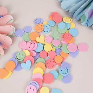 Acrylic confetti - 28-piece smiley scatter decoration mix, colorful confetti, table confetti, birthday decoration for children, table decoration for children&#39;s birthdays