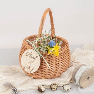 Osterkorb , Osterkörbchen, Osterkörbchen für Kinder, Weidenkorb, Osterkorb personalisiert, Ostergeschenk Baby, Osternest mit Anhänger