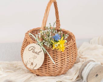 Osterkorb , Osterkörbchen, Osterkörbchen für Kinder, Weidenkorb, Osterkorb personalisiert, Ostergeschenk Baby, Osternest mit Anhänger