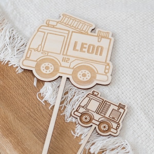 Cake Topper Fire Department, Cake-Topper Fire Engine, Cake Topper with Name, Cake Topper