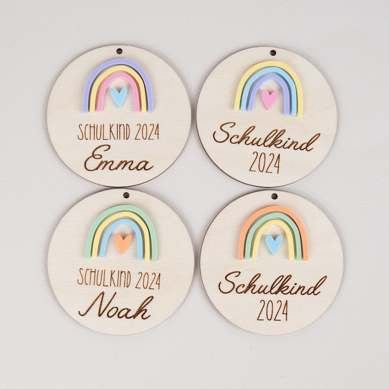 Personalized school cone tags rainbow, school cone, gift tags, school enrollment gift image 4