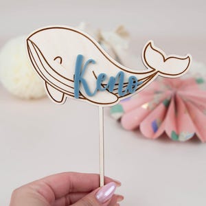 Decorazione per torta mondo sottomarino, creature marine balena cavalluccio marino stella marina, decorazione per torta con nome, decorazione per torta