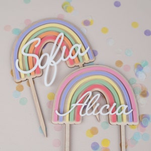 Personalized Cake Topper Rainbow, Acrylic Cake Topper, Colorful Cake Topper, Cake Topper,