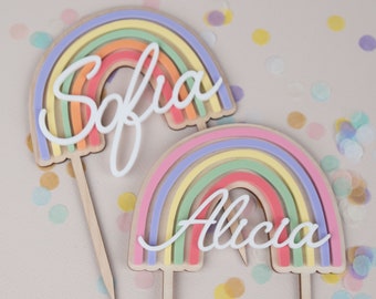 Personalized Cake Topper Rainbow, Acrylic Cake Topper, Colorful Cake Topper, Cake Topper,