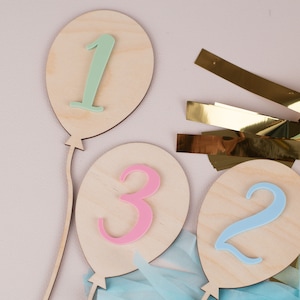 Cake Topper Balloon Colorful , Cake Topper , Cake Topper First Birthday, Cake Decoration