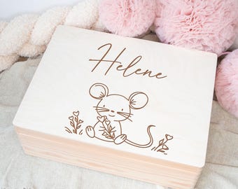 Caja de recuerdos para niña, regalo de recuerdo de nacimiento, caja de recuerdos para bebé, regalo de bautizo, regalo personalizado con nombre