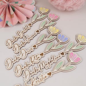 Wooden flower farewell gift kindergarten teacher childminder midwife start of school enrollment