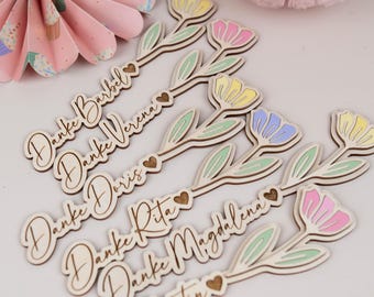 Wooden flower farewell gift kindergarten teacher childminder midwife start of school enrollment