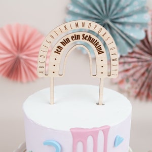 Cake topper arcobaleno con nome, iscrizione scolastica, bambino in età scolare, cake topper, cake topper, cake topper