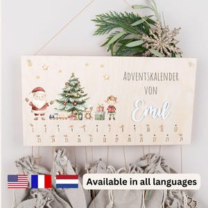 Personalized Advent calendar DIY, Advent calendar to fill, Advent calendar for children, Advent calendar made of wood, countdown calendar