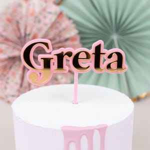 Cake topper personalizzato con nome, cake topper compleanno, cake topper battesimo, decorazione torta ragazza ragazzo, topper baby shower
