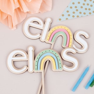 Cake Topper First Birthday, Cake Topper One, 1st Birthday, Cake Topper, Colorful Cake Topper, Rainbow