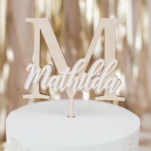 Cake topper con nome in acrilico, cake topper personalizzato battesimo, cake topper primo compleanno, decorazione torta compleanno bambini, 18° compleanno